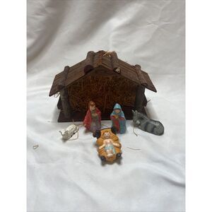 Christmas Nativity Table Set‎ Indoor Hand Painted 6 Piece